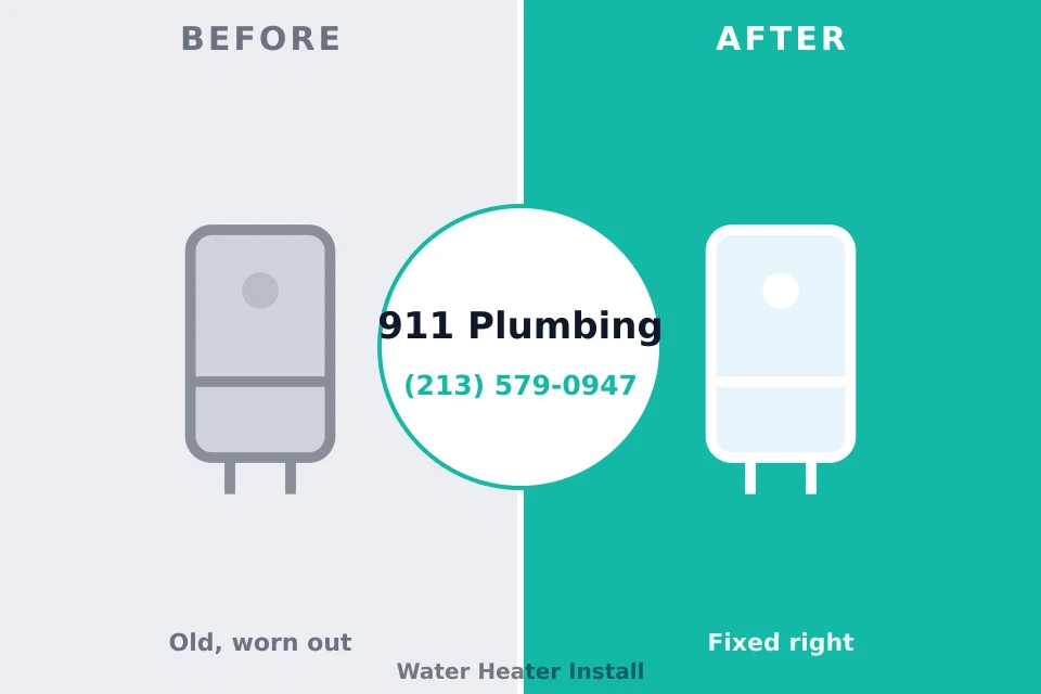 Before and after: plumbing repair Fobes Hill, WA